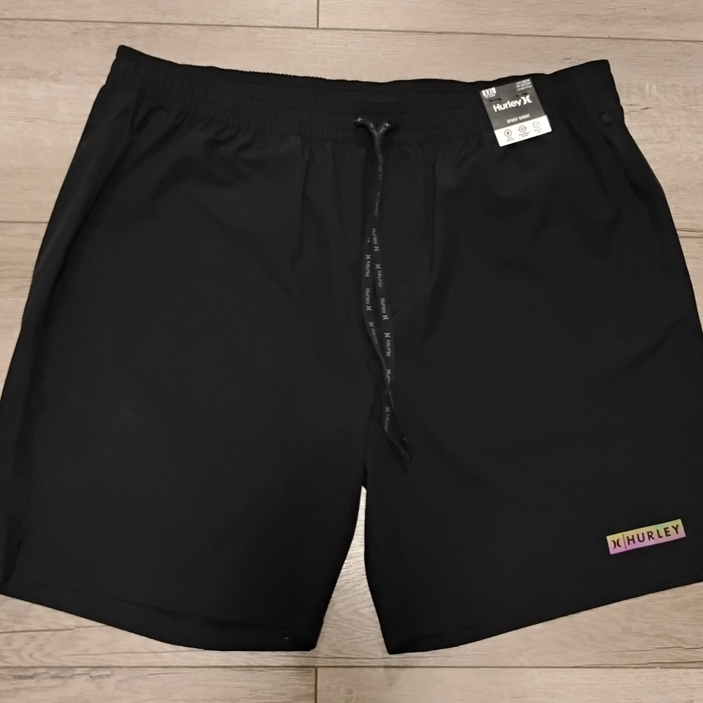Hurley Men's Exist LT weight Active Sport Short Size XXL Black New with Tags